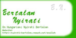 bertalan nyirati business card